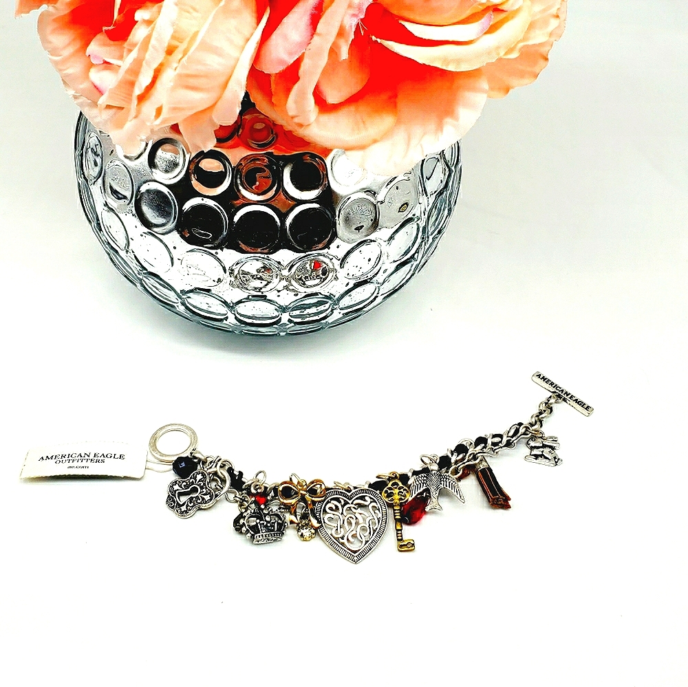 American Eagle Silver Charm Bracelet